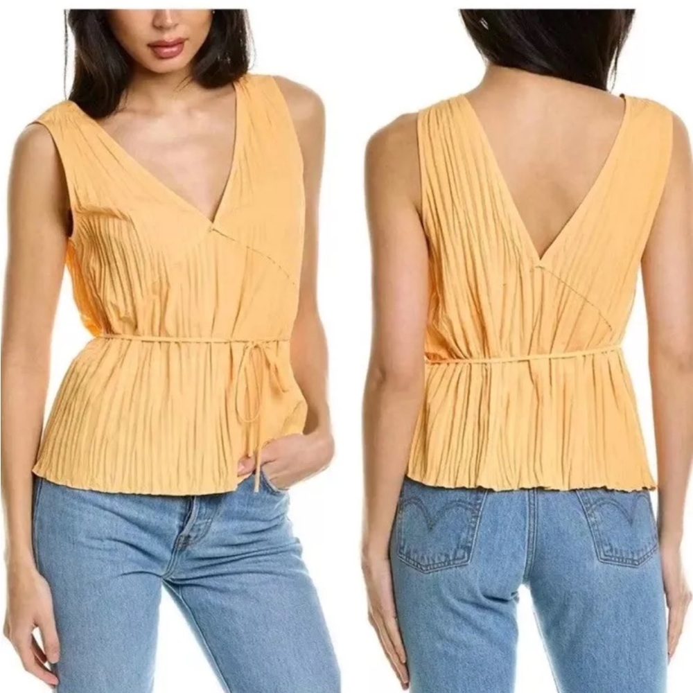 Vince crinkled chiffon top, sz M, new